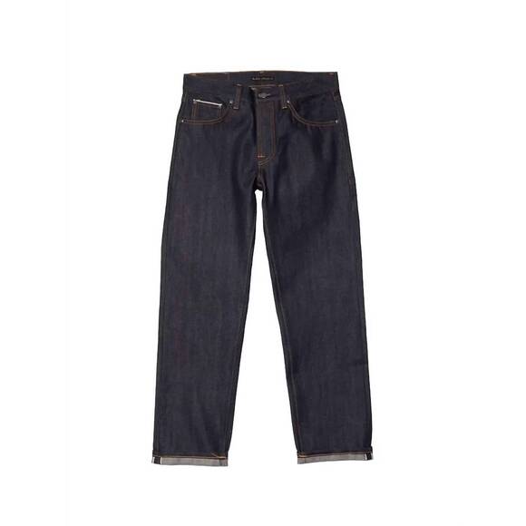 NEW NUDIE JEANS men's rad rufus high waist regular fit jeans in dry selvedge